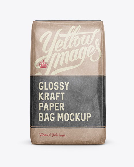 Download Download Glossy Kraft Paper Bag Mockup - Front View Object Mockups - Cut File Download
