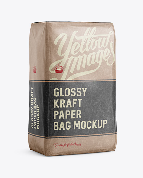 Download Glossy Kraft Paper Bag Psd Mockup Halfside View Mockups Psd Branding Yellowimages Mockups