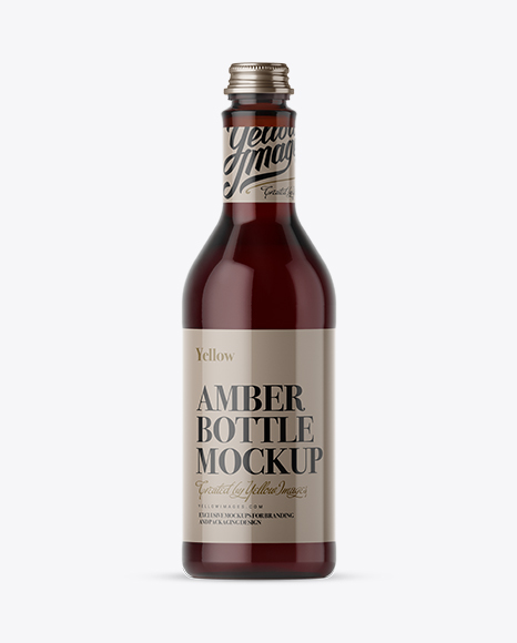Download 500ml Dark Amber Glass Bottle With Red Beverage Mockup Object Mockups Free Psd Mockups Templates