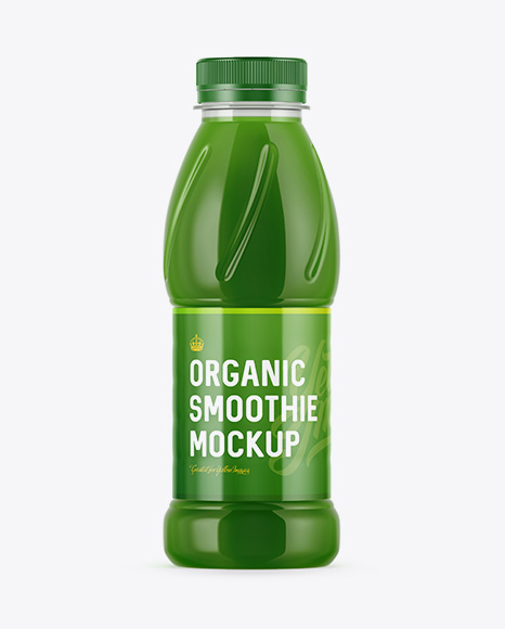 Plastic Bottle W/ Organic Smoothie Mockup