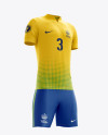 Download Men's Full Soccer Kit with V-Neck Shirt Mockup (Hero Shot ...