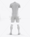 Download Men's Full Soccer Kit with V-Neck Shirt Mockup (Back View ...