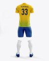 Download Men's Full Soccer Kit with V-Neck Shirt Mockup (Back View ...