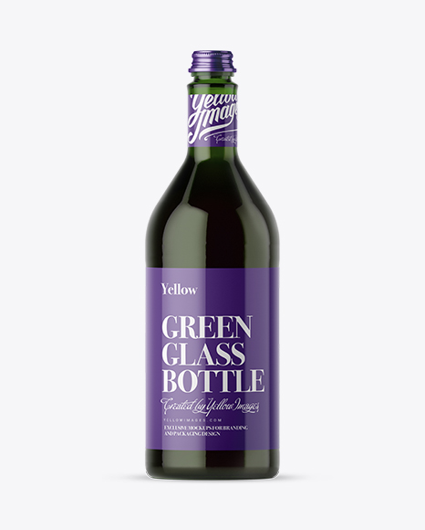 Download Download 1L Green Glass Bottle With Red Beverage Mockup ...