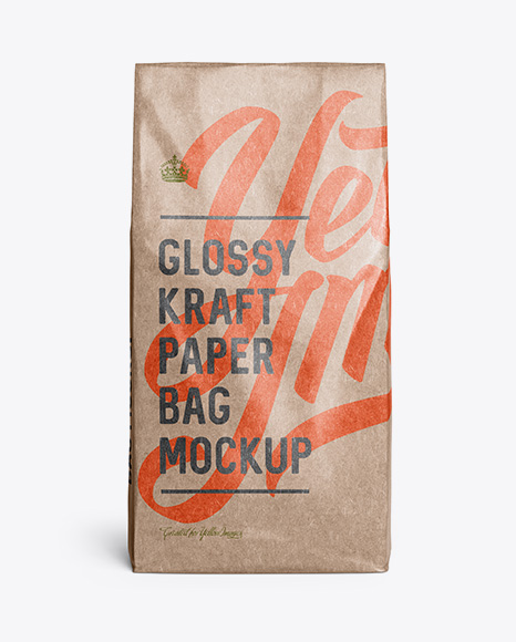 Kraft Paper Food Bag Mockup - Kraft Paper Food Bag Mockup - Glossy Kraft Paper Bag Mockup ...