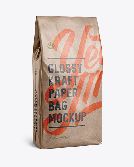 Download Glossy Kraft Paper Bag Mockup Halfside View Object Mockups Free Psd Mockup
