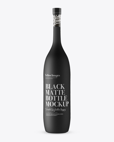 Long Neck Black Matte Bottle Mockup Free Mockup Template Psd Format