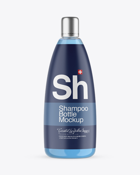 Download Free Clear Plastic Bottle W Blue Shampoo Mockup Packaging Mockups PSD Mockup Template