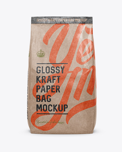 Download Download Glossy Kraft Paper Bag Mockup Front View Object Mockups The Best Free Psd Logo Mockups PSD Mockup Templates