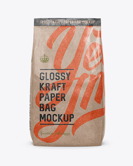 Download Glossy Kraft Paper Bag Mockup Front View Free Psd Mockups Templates PSD Mockup Templates