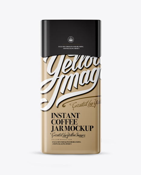 Instant Coffee Jar With Gloss Finish PSD Mockup