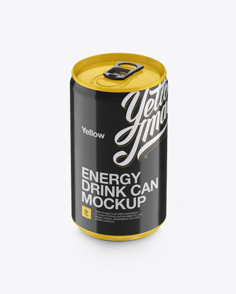 Download 150ml Aluminium Can With Glossy Finish Psd Mockup High Angle Shot Best New Packaging Mockups PSD Mockup Templates
