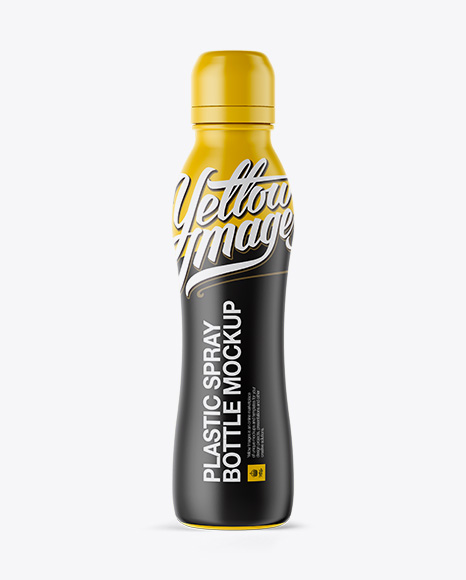 Download Matte Plastic Bag-on-Valve Spray Mockup in Bottle Mockups on Yellow Images Object Mockups