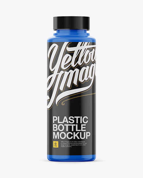 Round Plastic Bottle PSD Mockup