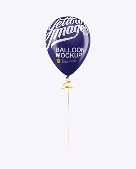 Download Balloon With Ribbon Mockup - Front View in Object Mockups on Yellow Images Object Mockups