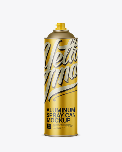 Aluminum Spray Can Without Cap PSD Mockup