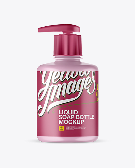 Download Matte Liquid Soap Bottle With Pump Mockup Front View 3d Logo Mockups Free Download PSD Mockup Templates
