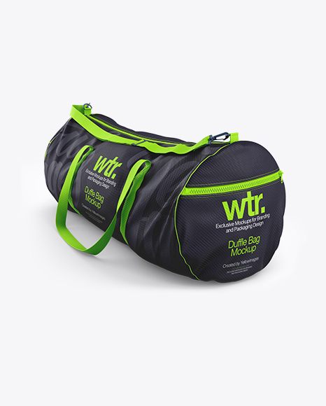 Duffle Bag Mockup - Halfside View in Apparel Mockups on Yellow Images