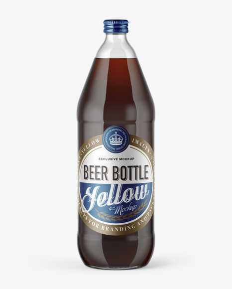 Download 40oz Clear Glass Bottle W Dark Irish Beer Mockup Packaging Mockups Premium Mockups Templates Graphic Design Yellowimages Mockups