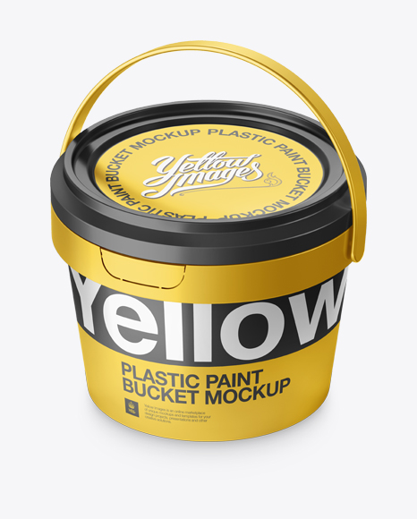 Download Metallic Paint Bucket Mockup Halfside View High Angle Shot Packaging Mockups Free Mockups Templates Graphic Design PSD Mockup Templates