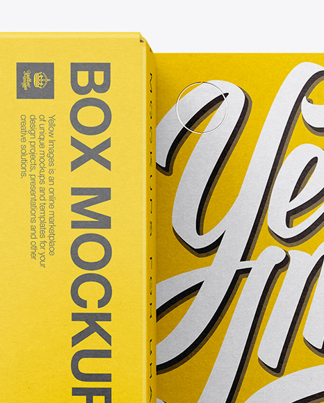 Download Carton Box Mockup - Front View in Box Mockups on Yellow Images Object Mockups
