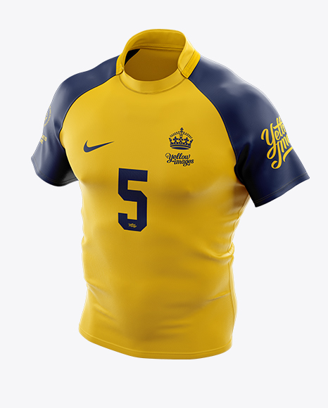 Download Free Psd Mockup Men S Rugby Jersey Mockup Halfside View Object Mockups All Free Mockups Mockupworld PSD Mockup Templates