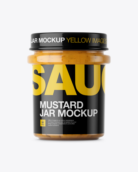 Download Mustard Glass Jar Mockup Eye Level Shot Object Mockups Free Psd Packaging Mockups Template