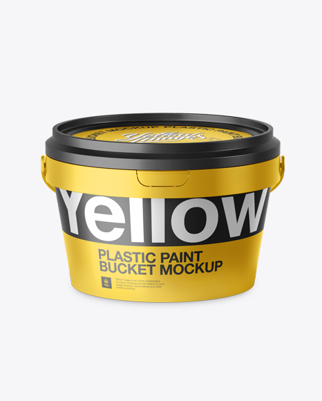 Download Metallic Paint Bucket Mockup - Front View (High-Angle Shot ...