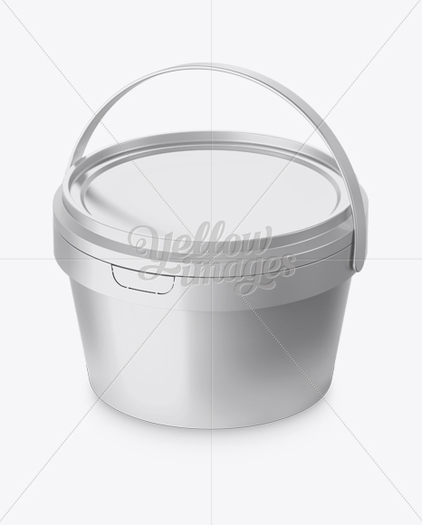 Download Metallic Paint Bucket Mockup - Halfside view (High-Angle ... Yellowimages Mockups