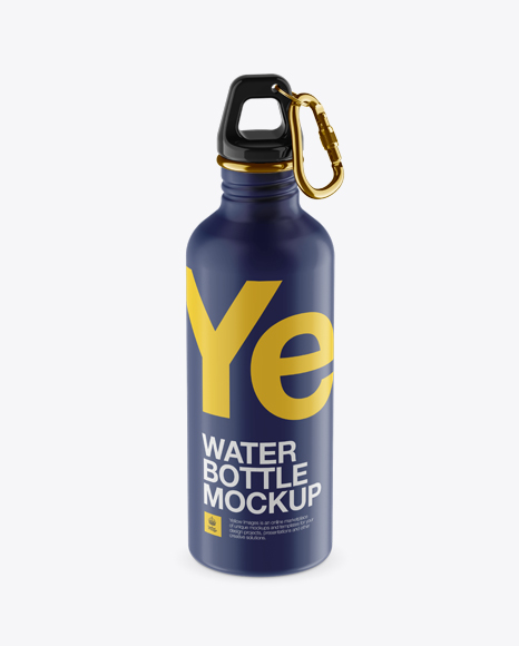 500ml Matte Sport Bottle With Carabiner Mockup - High-Angle Shot