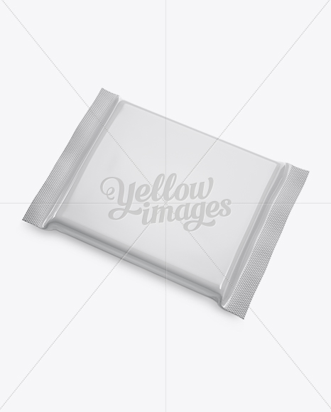 Download Glossy Square Chocolate Bar Mockup - Halfside View (High-Angle Shot) in Flow-Pack Mockups on ...