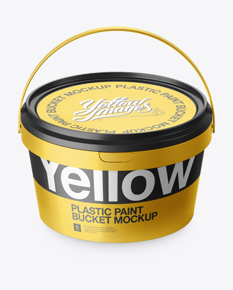 Download Download Metallic Paint Bucket Mockup - Halfside view ... Yellowimages Mockups