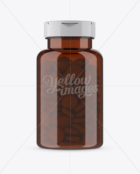 Download Amber Pill Bottle Mockup - Front View in Bottle Mockups on ...