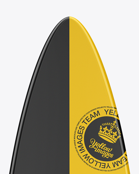 Surfboard Mockup / Front View in Object Mockups on Yellow Images Object Mockups