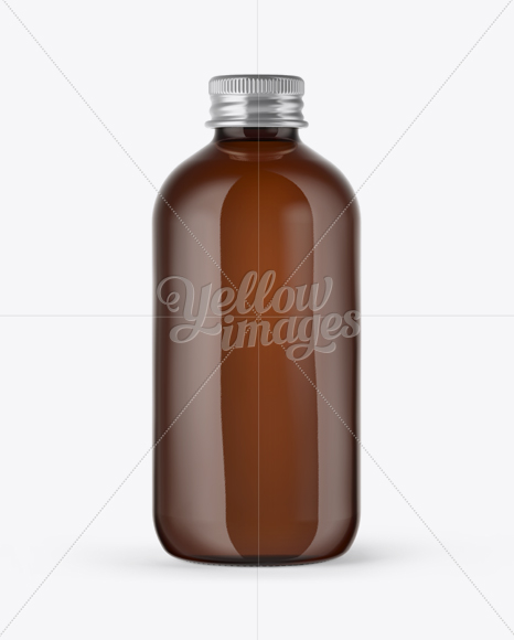 Download Amber Glass Bottle w/ Metal Cap Mockup in Bottle Mockups ... Yellowimages Mockups
