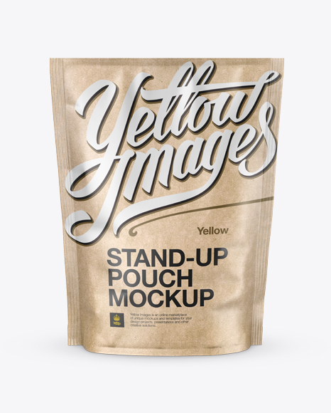 Kraft Paper Stand-up Pouch PSD Mockup Front View 68.59 MB