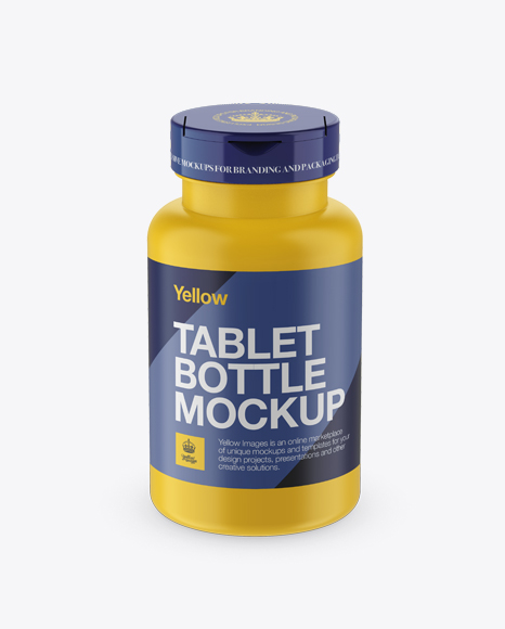 Download Matte Pill Bottle PSD Mockup High-Angle Shot