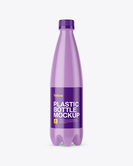500ml Glossy Plastic Bottle PSD Mockup Front View 19.83 MB