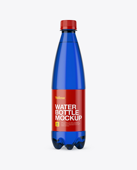 Download 500ml Blue Pet Water Bottle Mockup Front View Free Mockup Psd PSD Mockup Templates