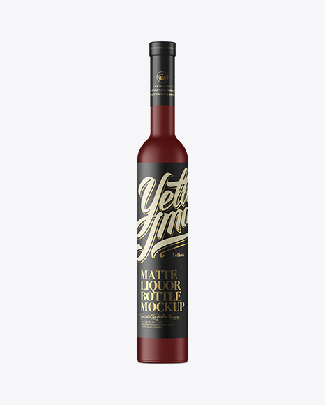 Download Matte Bottle with Paper Label PSD Mockup Front View