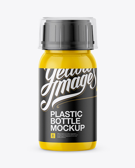 Plastic Bottle with Transparent Cap PSD Mockup Front View 22.34 MB