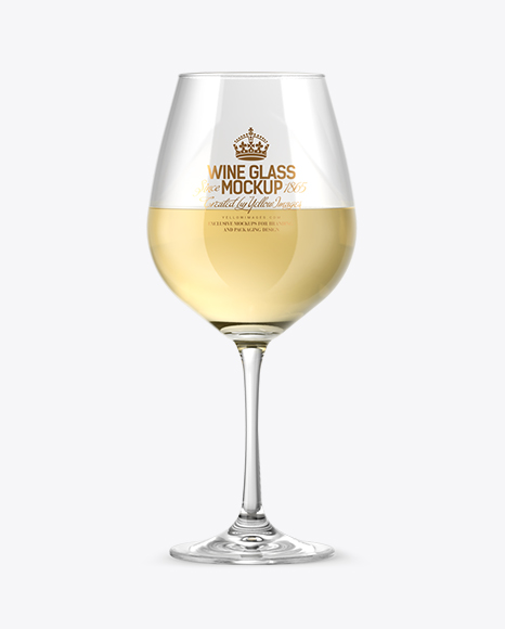 White Wine Glass Mockup in Cup & Bowl Mockups on Yellow Images Object