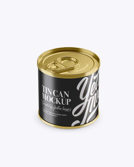 Download Tin Can with Metal Rim PSD Mockup High-Angle Shot