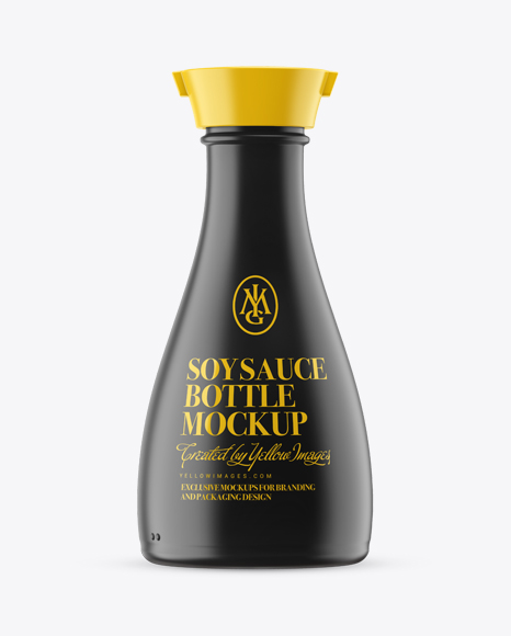Download Soy Sauce Matte Plastic Bottle PSD Mockup