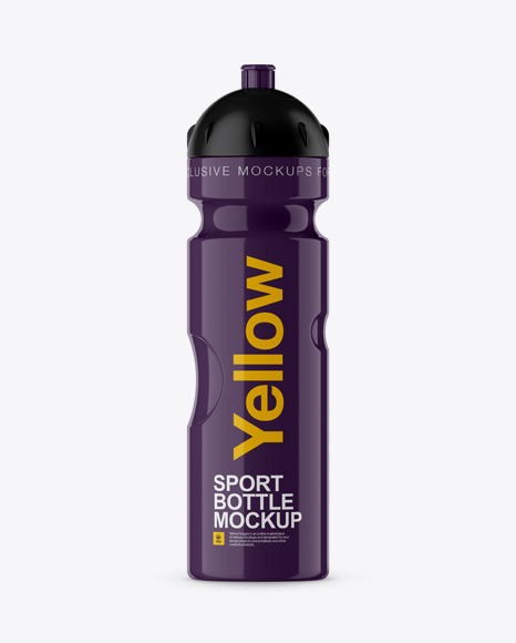 Glossy Plastic Sport Bottle PSD Mockup