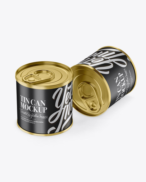 Two Tin Cans With Metal Rim PSD Mockup 35.39 MB