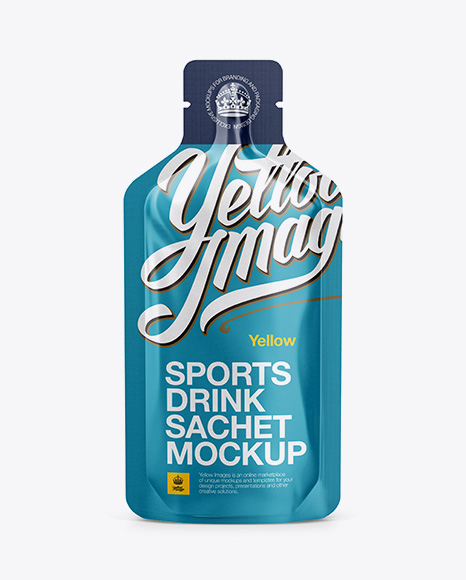 Download Matte Sports Energy Drink Sachet PSD Mockup Front View