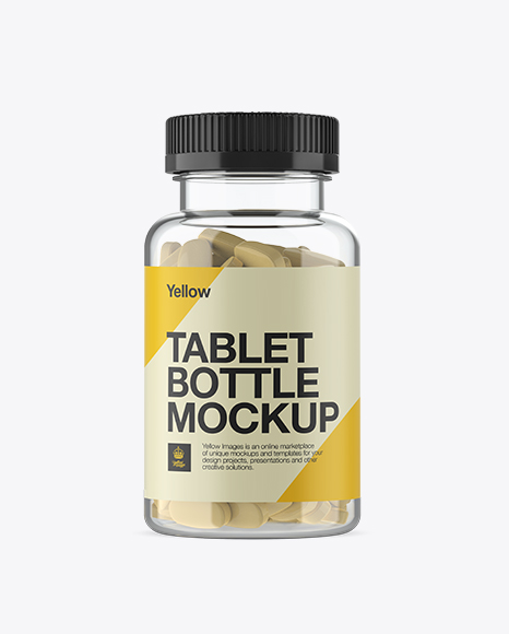 Download Clear Pill Bottle Mockup - Front View