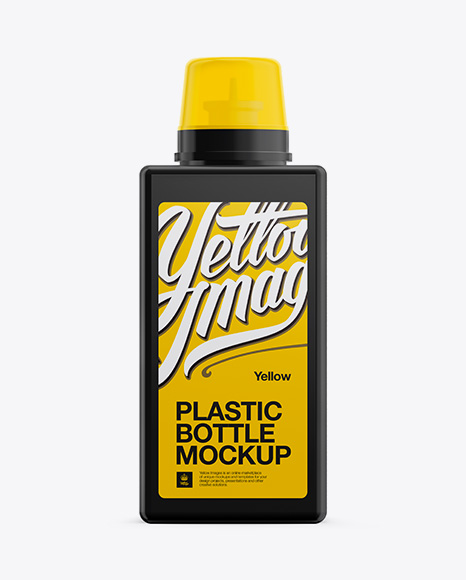 Plastic Bottle With Transparent Cap PSD Mockup Front View