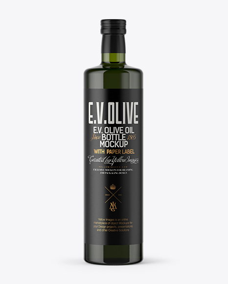 Download 1L Green Glass Olive Oil Bottle Mockup - All Free PSD Mockup